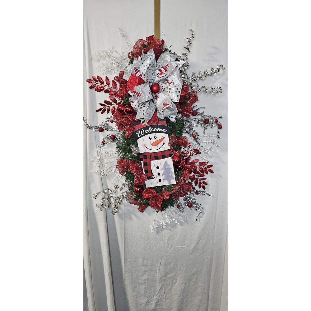 Snowman Christmas Door Swag